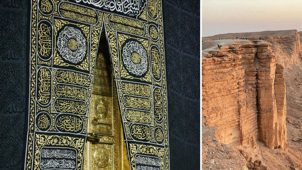 Kaaba in Makkah und Edge of the World Riyadh